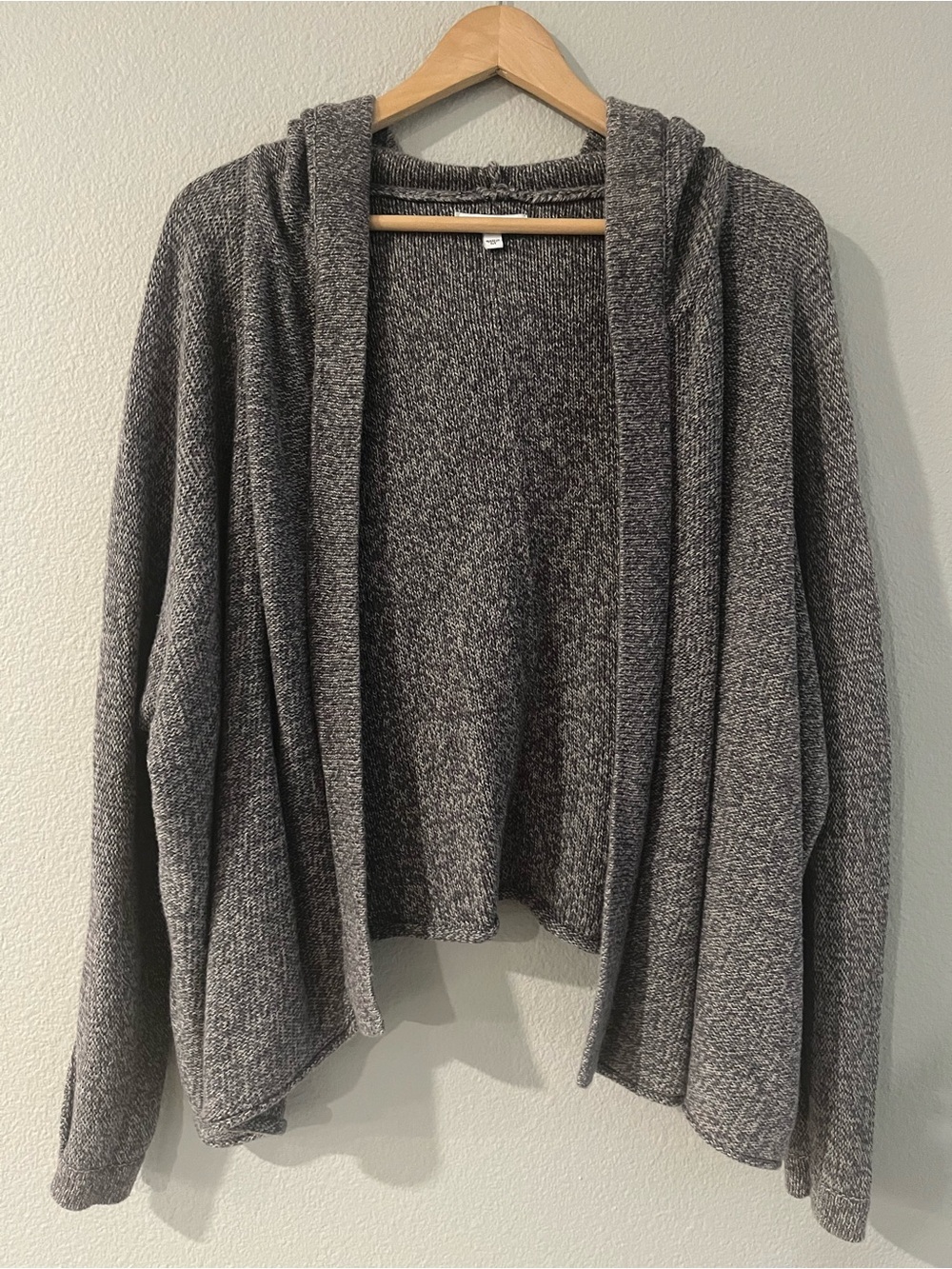 Sonoma Heathered Gray Open-Front Hooded Cardigan